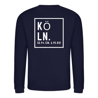 Köln Koordinaten (großer Druck auf dem Rücken) - Basic Sweatshirt