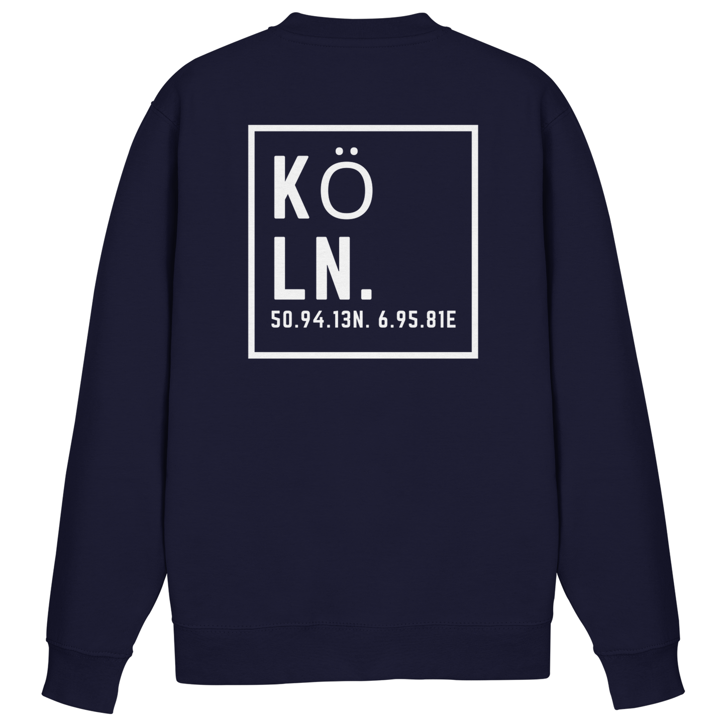 Köln Koordinaten (großer Druck auf dem Rücken) - Basic Sweatshirt