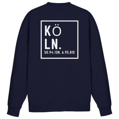 Köln Koordinaten (großer Druck auf dem Rücken) - Basic Sweatshirt
