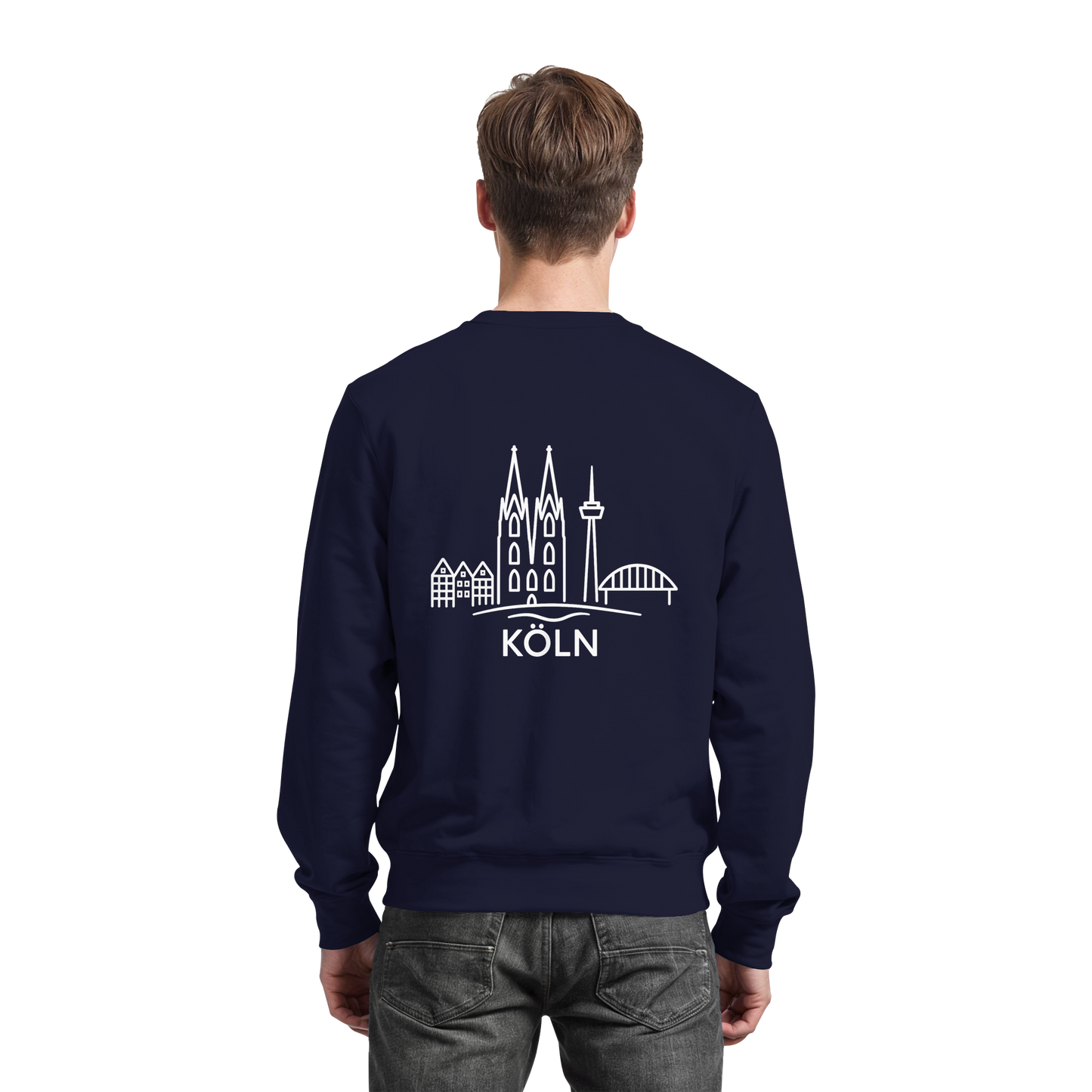 Köln Skyline (großer Druck auf dem Rücken) - Basic Sweatshirt