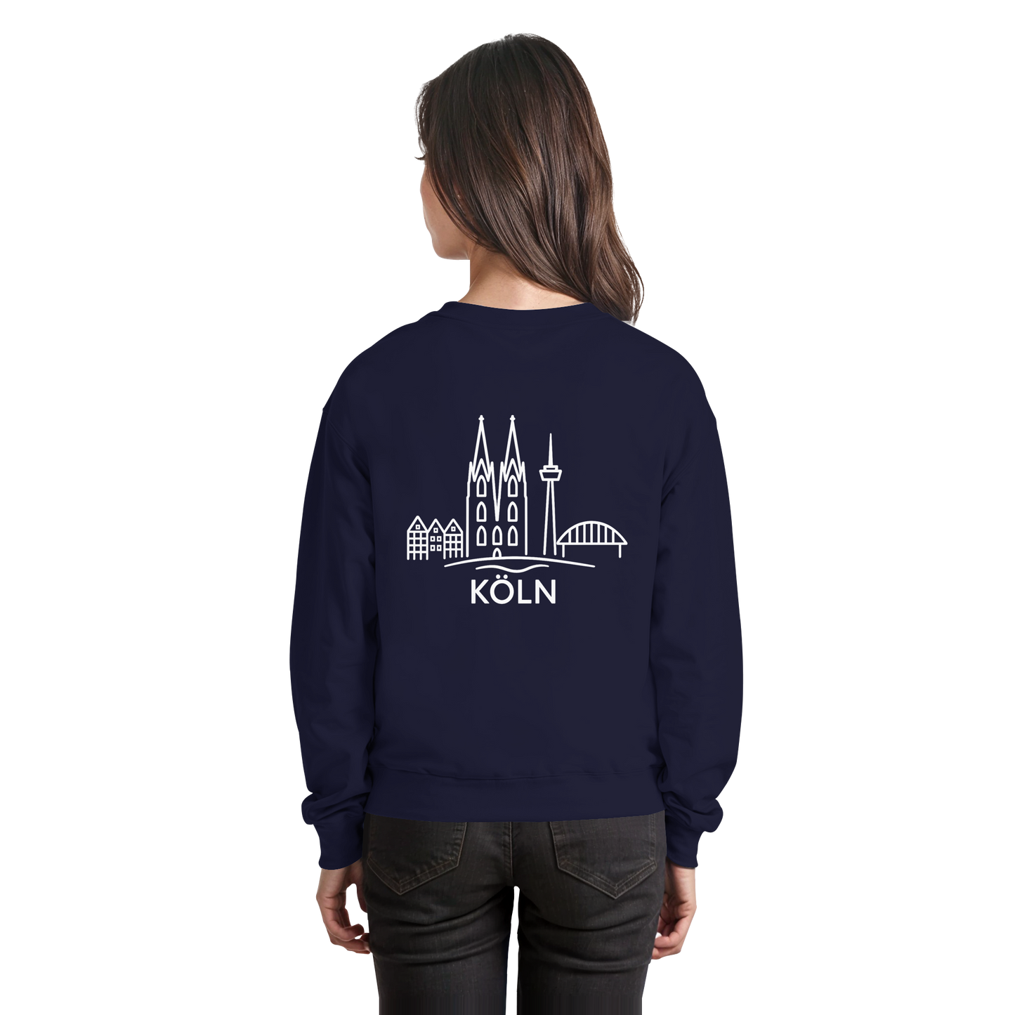 Köln Skyline (großer Druck auf dem Rücken) - Basic Sweatshirt