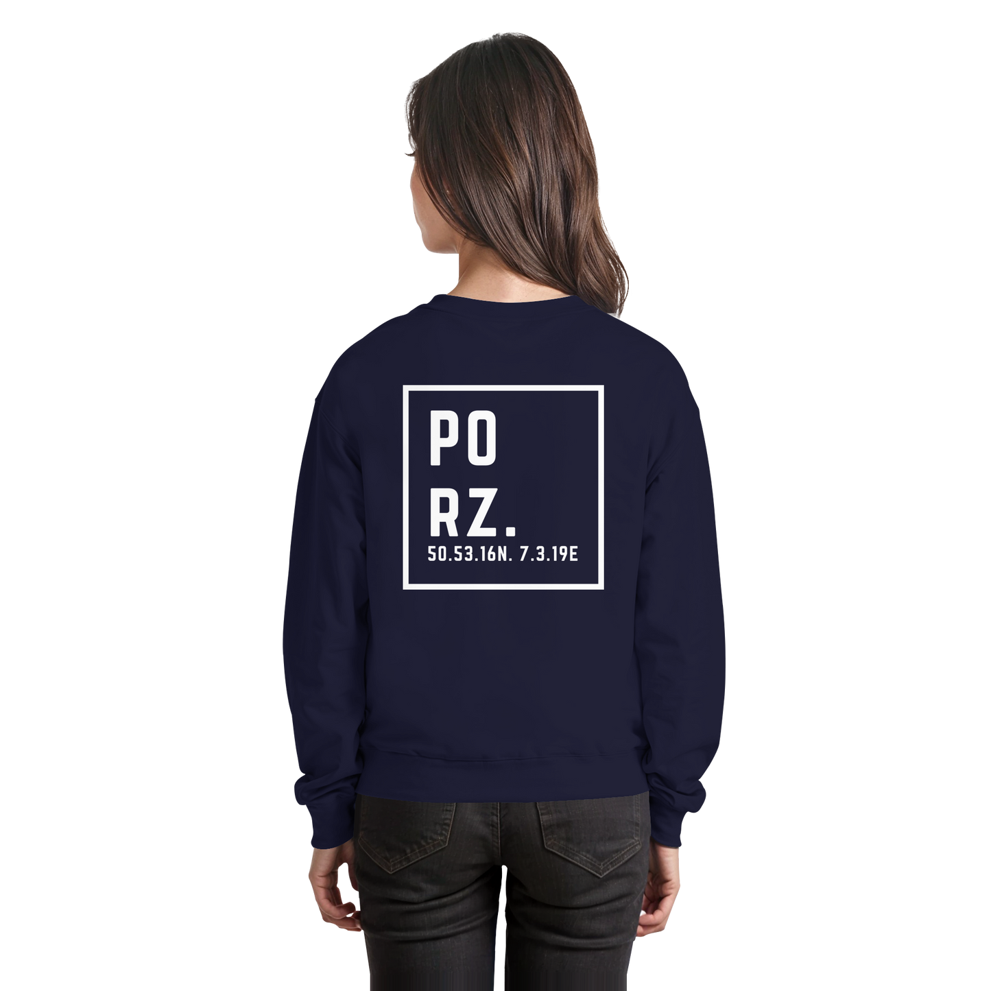 Porz Koordinaten (großer Druck Rücken) - Basic Sweatshirt