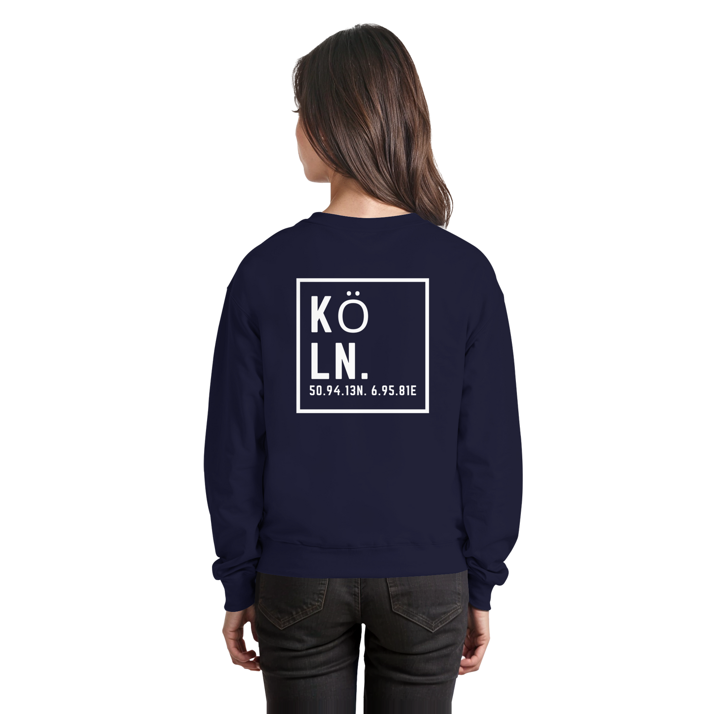 Köln Koordinaten (großer Druck auf dem Rücken) - Basic Sweatshirt