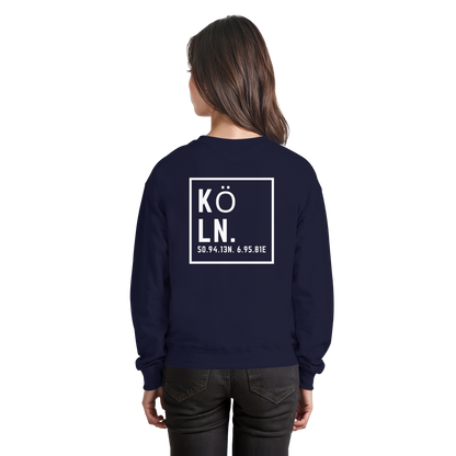 Köln Koordinaten (großer Druck auf dem Rücken) - Basic Sweatshirt