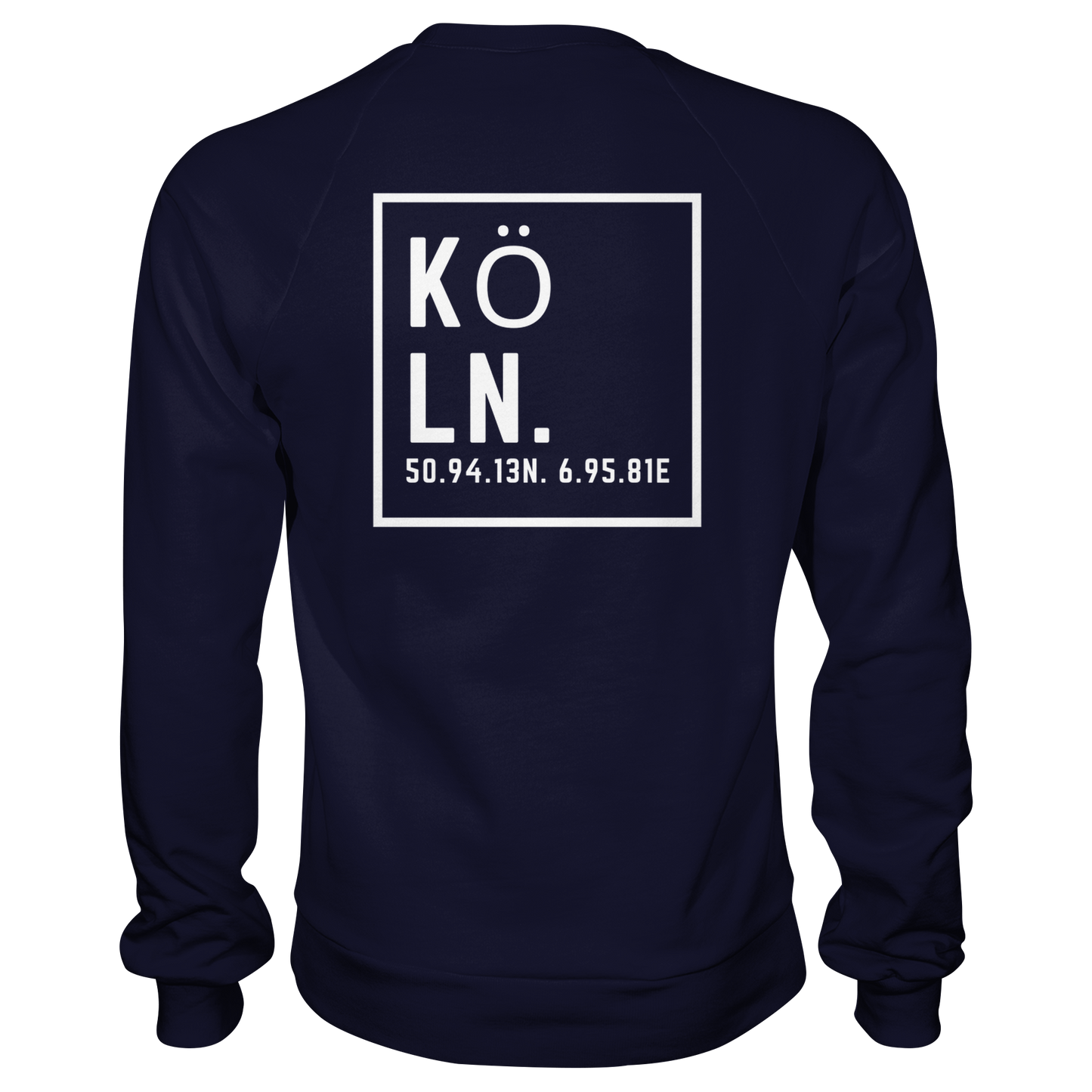 Köln Koordinaten (großer Druck auf dem Rücken) - Basic Sweatshirt