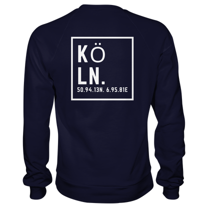 Köln Koordinaten (großer Druck auf dem Rücken) - Basic Sweatshirt