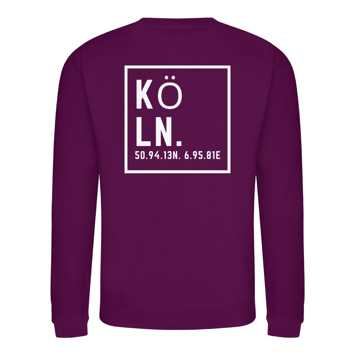 Köln Koordinaten (großer Druck auf dem Rücken) - Basic Sweatshirt