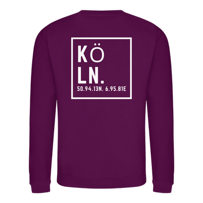 Köln Koordinaten (großer Druck auf dem Rücken) - Basic Sweatshirt