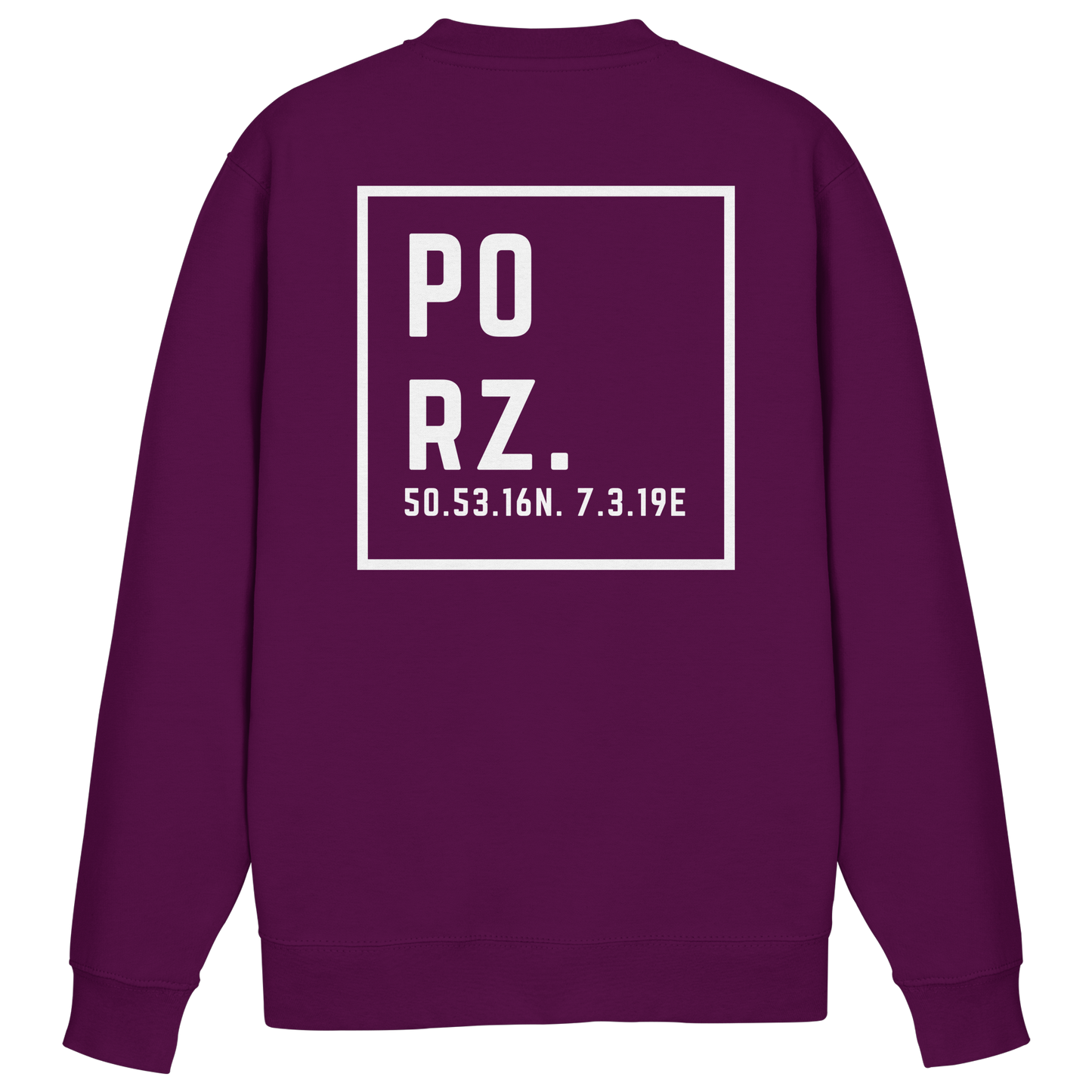 Porz Koordinaten (großer Druck Rücken) - Basic Sweatshirt