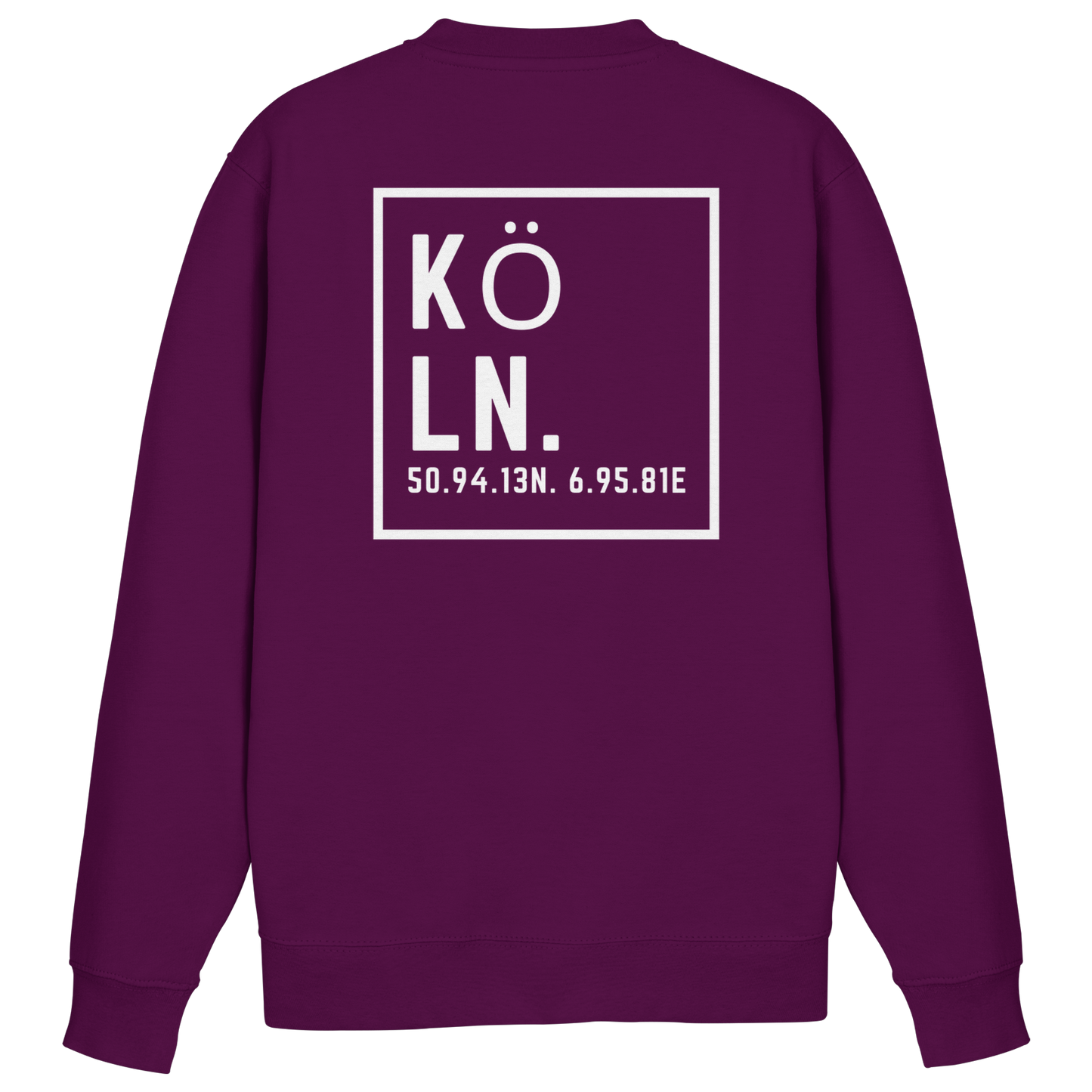 Köln Koordinaten (großer Druck auf dem Rücken) - Basic Sweatshirt