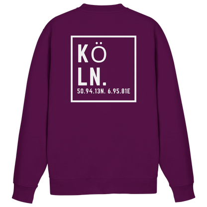 Köln Koordinaten (großer Druck auf dem Rücken) - Basic Sweatshirt