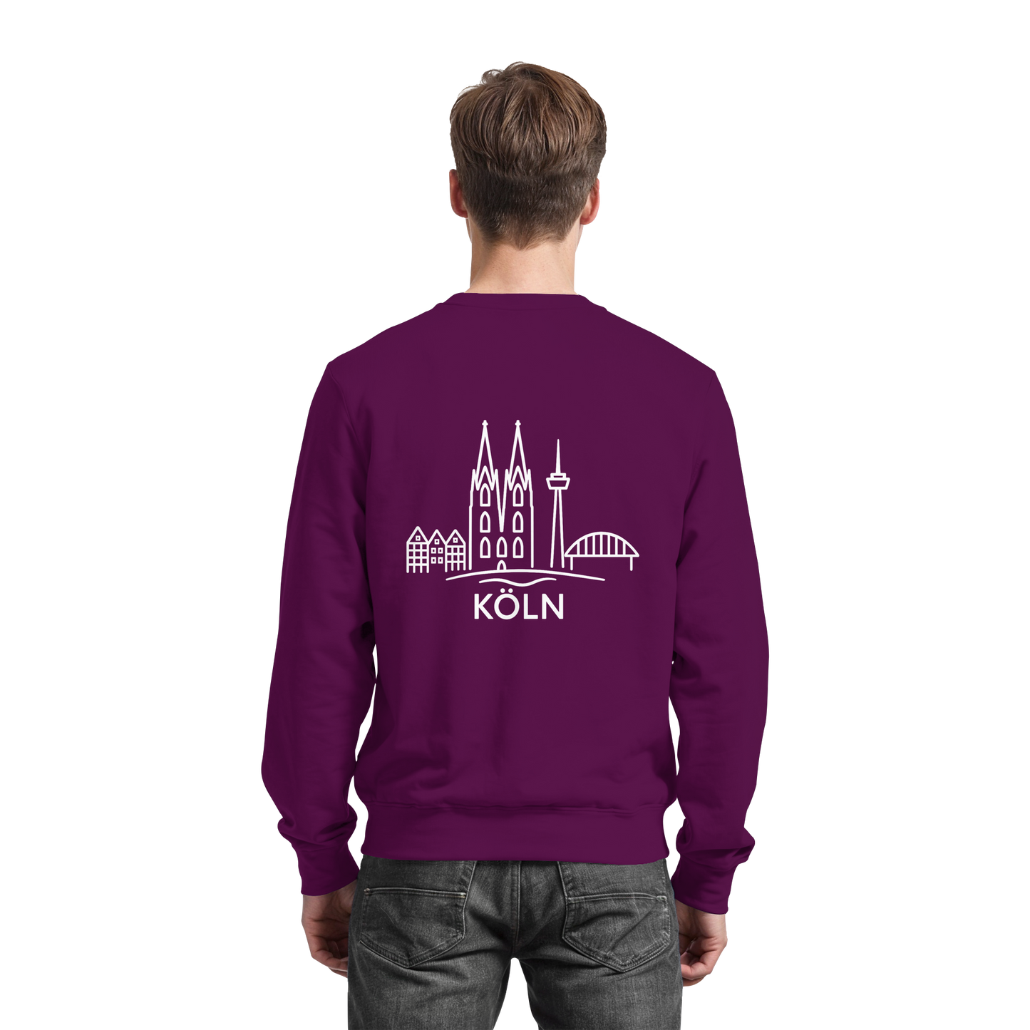 Köln Skyline (großer Druck auf dem Rücken) - Basic Sweatshirt