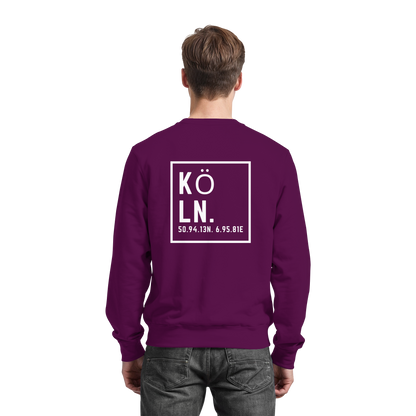 Köln Koordinaten (großer Druck auf dem Rücken) - Basic Sweatshirt