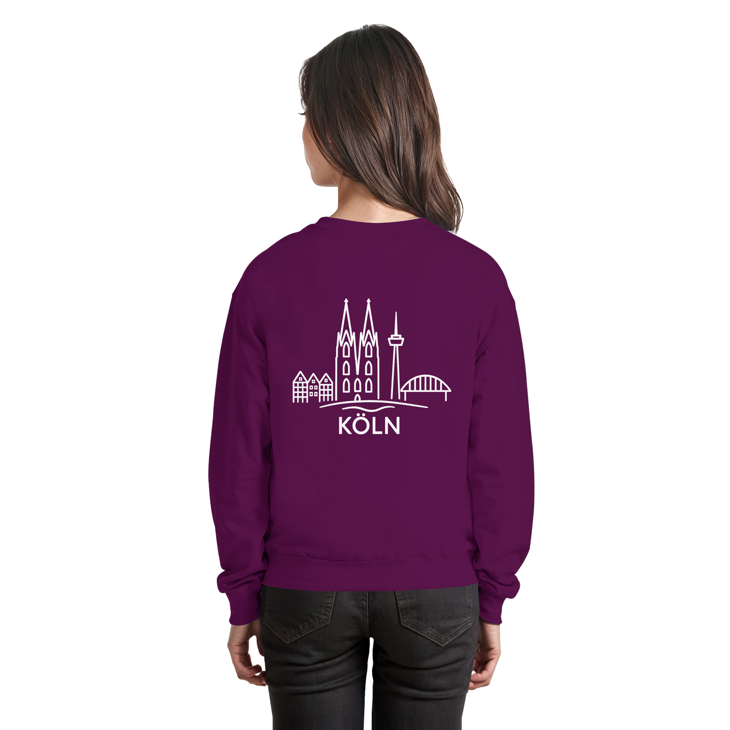 Köln Skyline (großer Druck auf dem Rücken) - Basic Sweatshirt