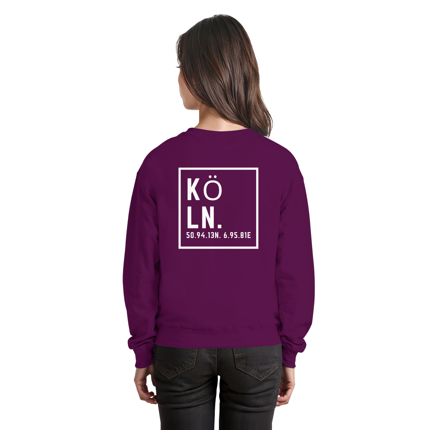 Köln Koordinaten (großer Druck auf dem Rücken) - Basic Sweatshirt