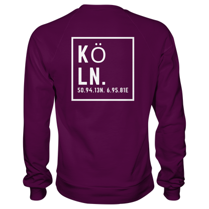 Köln Koordinaten (großer Druck auf dem Rücken) - Basic Sweatshirt