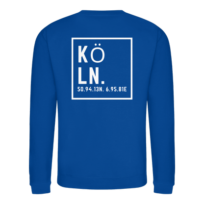 Köln Koordinaten (großer Druck auf dem Rücken) - Basic Sweatshirt