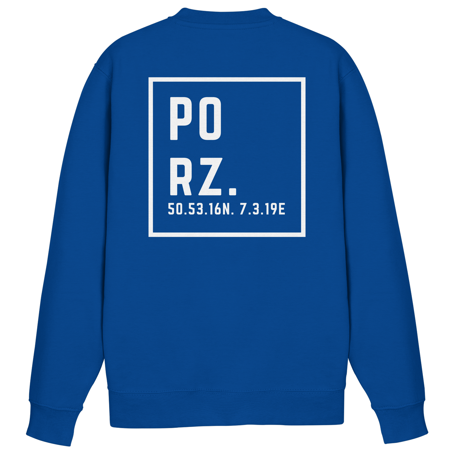 Porz Koordinaten (großer Druck Rücken) - Basic Sweatshirt