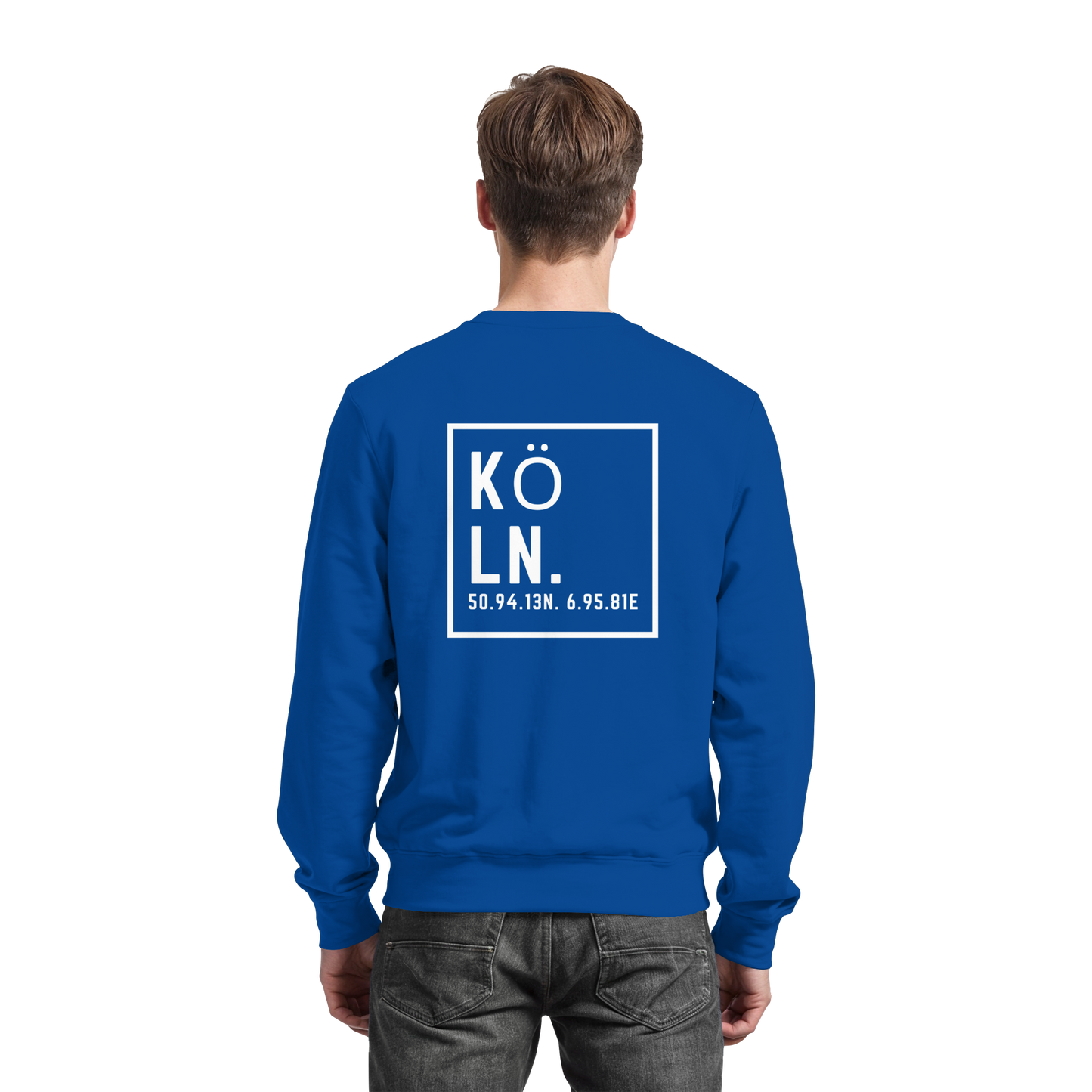Köln Koordinaten (großer Druck auf dem Rücken) - Basic Sweatshirt