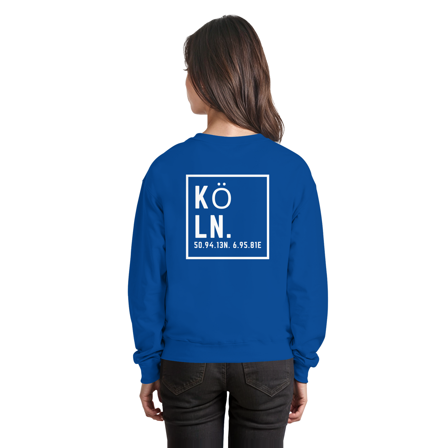 Köln Koordinaten (großer Druck auf dem Rücken) - Basic Sweatshirt
