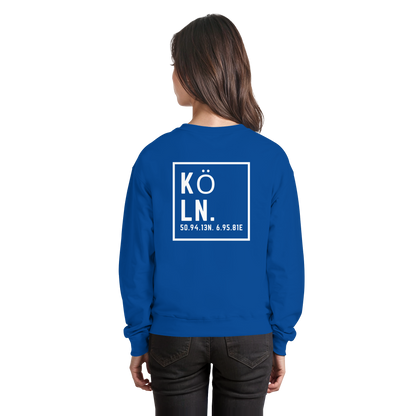 Köln Koordinaten (großer Druck auf dem Rücken) - Basic Sweatshirt