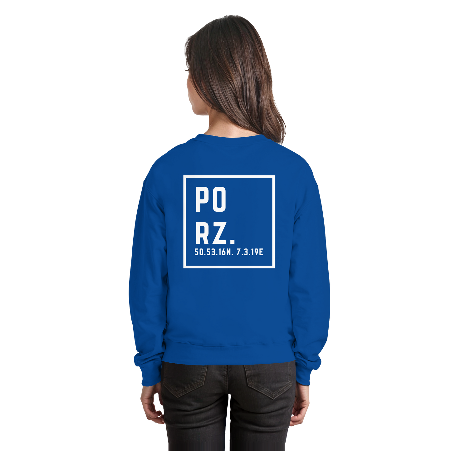 Porz Koordinaten (großer Druck Rücken) - Basic Sweatshirt