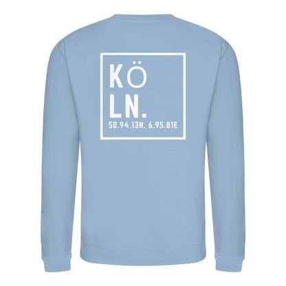 Köln Koordinaten (großer Druck auf dem Rücken) - Basic Sweatshirt