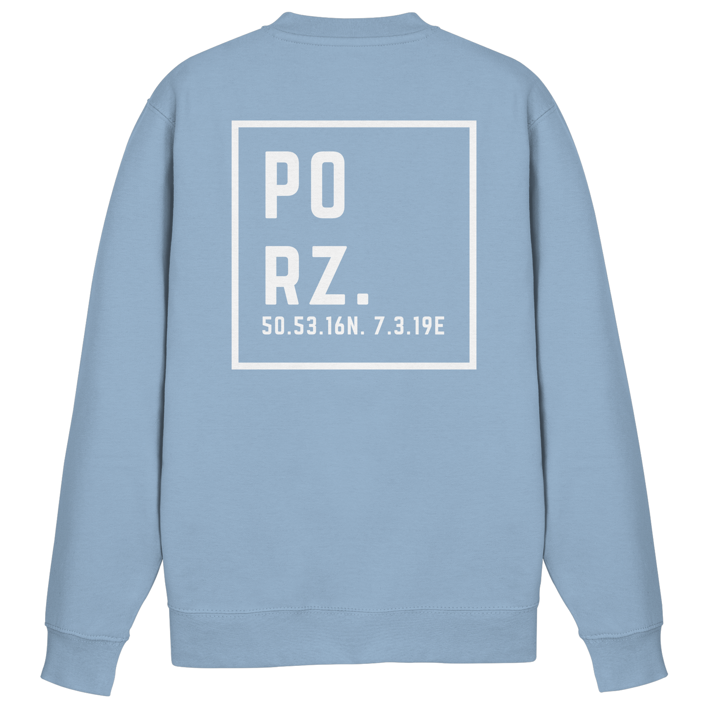 Porz Koordinaten (großer Druck Rücken) - Basic Sweatshirt