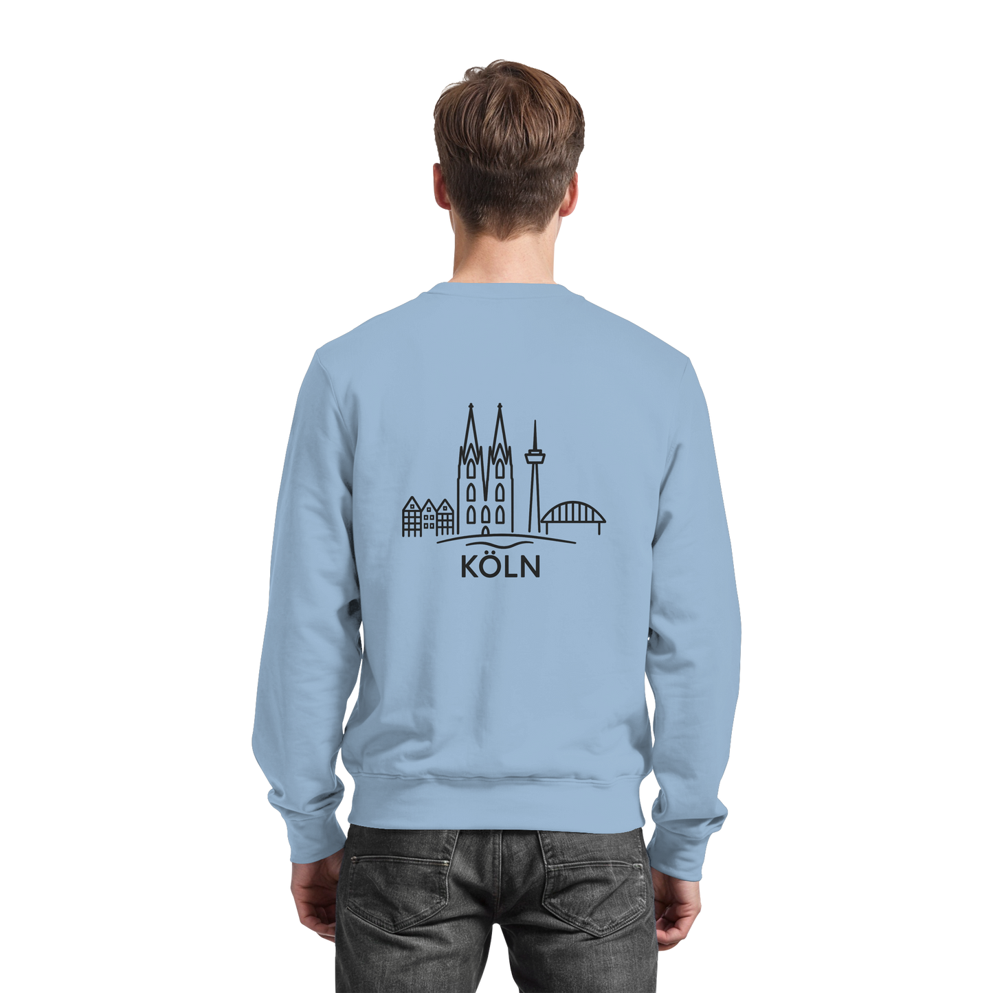 Köln Skyline (großer Druck auf dem Rücken) - Basic Sweatshirt