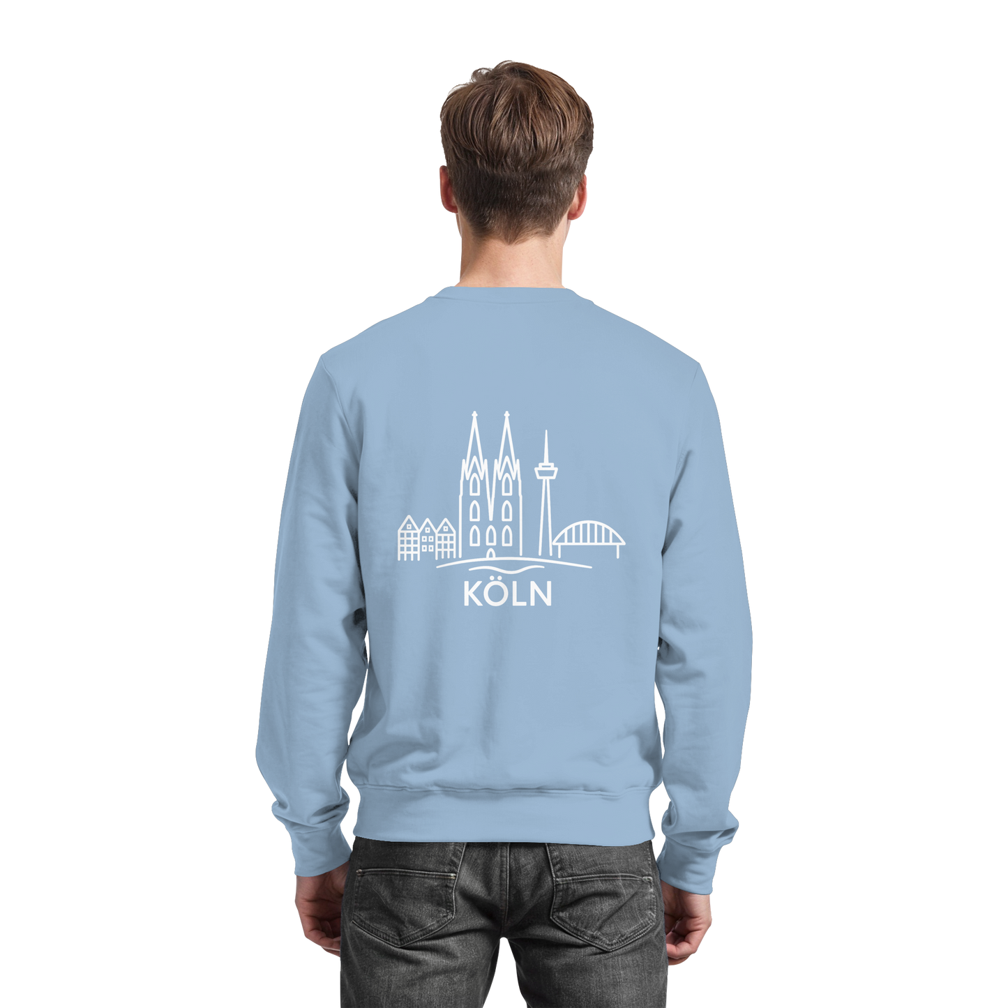 Köln Skyline (großer Druck auf dem Rücken) - Basic Sweatshirt