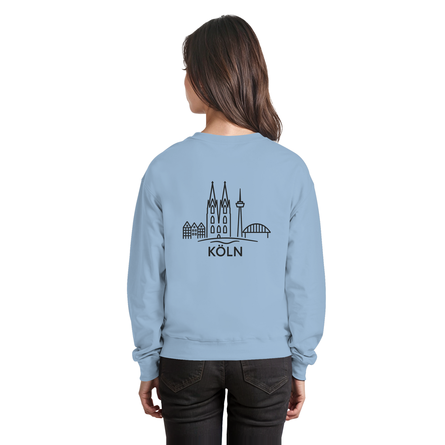 Köln Skyline (großer Druck auf dem Rücken) - Basic Sweatshirt