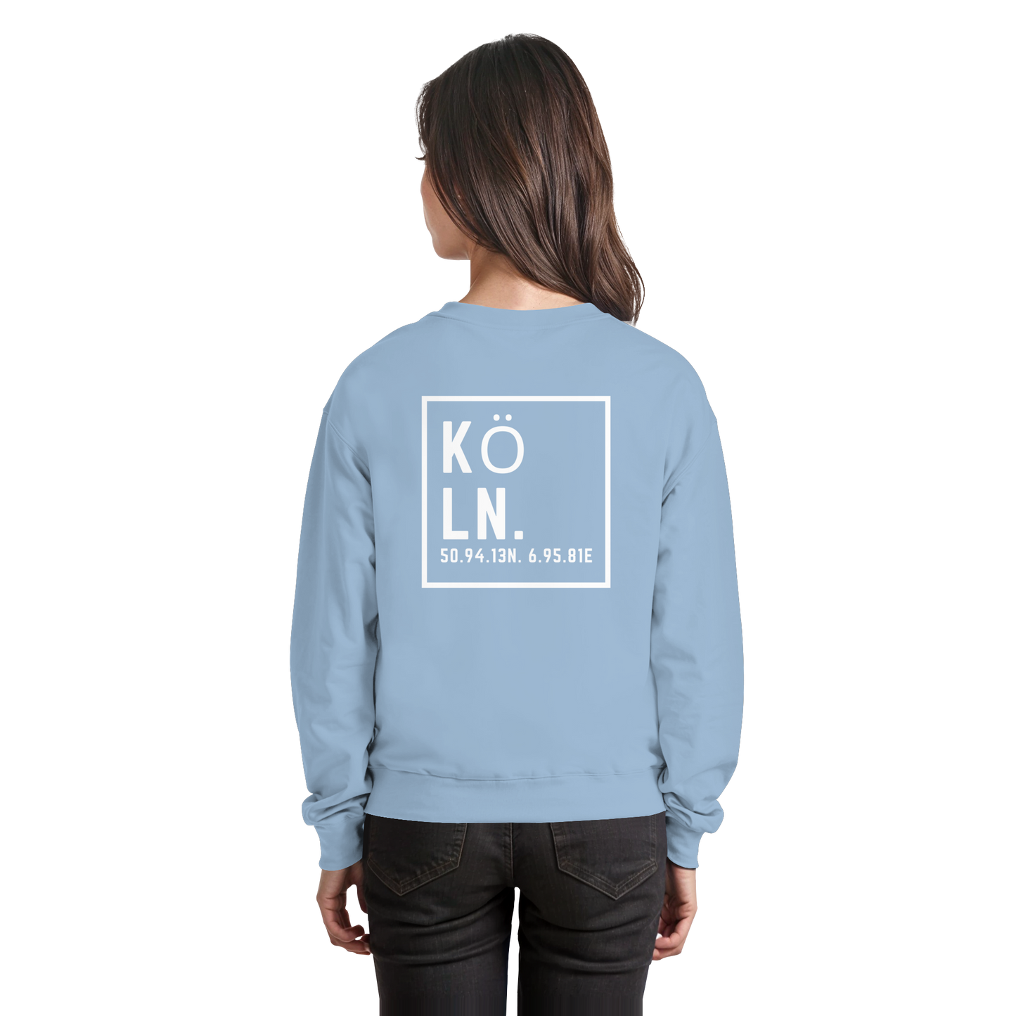 Köln Koordinaten (großer Druck auf dem Rücken) - Basic Sweatshirt