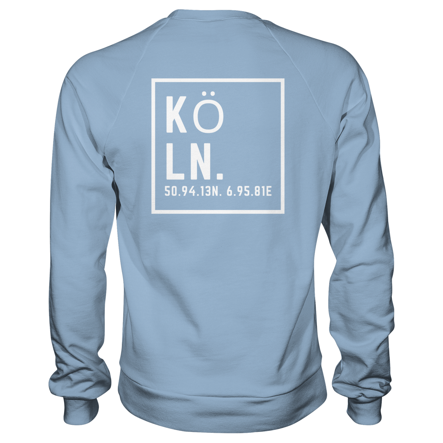 Köln Koordinaten (großer Druck auf dem Rücken) - Basic Sweatshirt