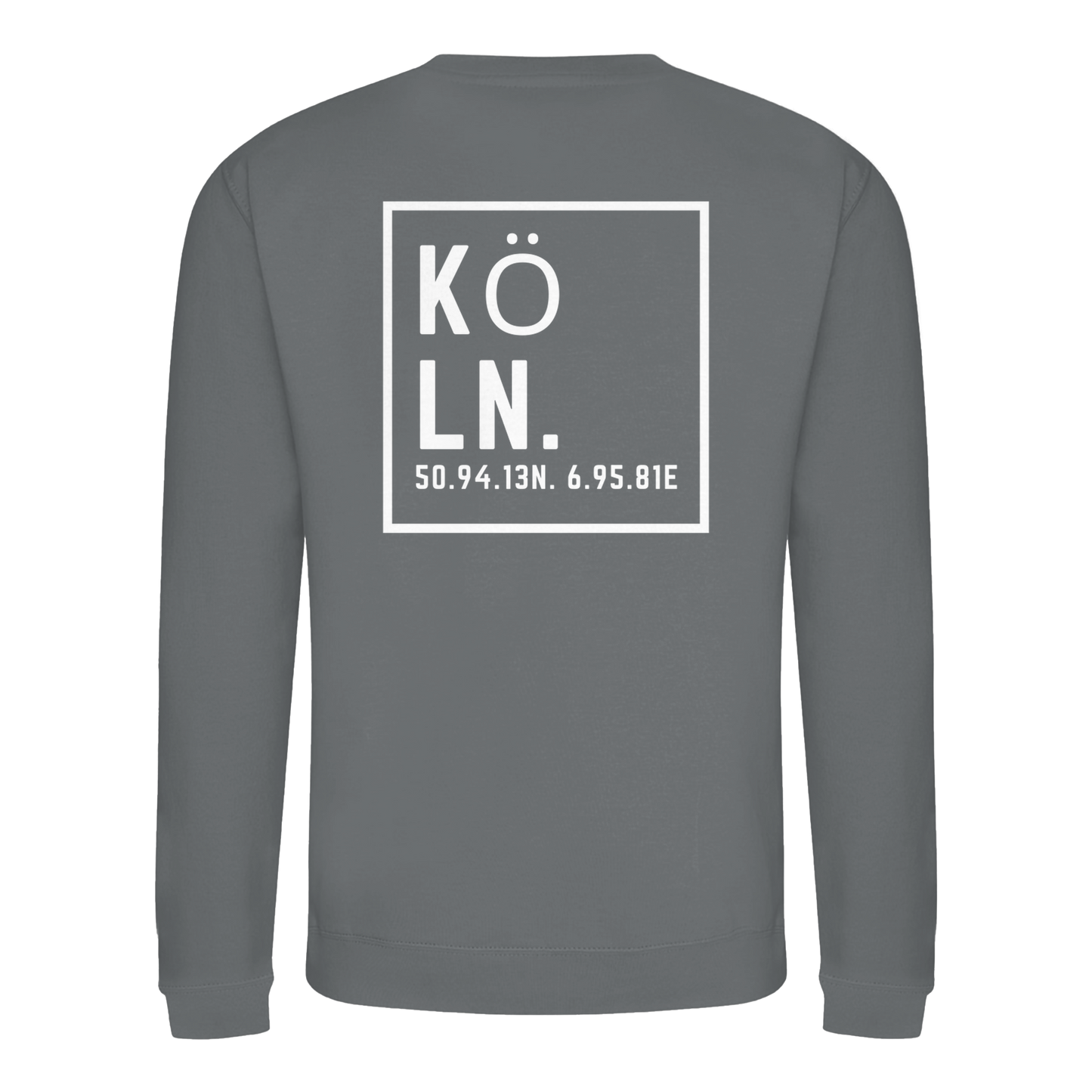 Köln Koordinaten (großer Druck auf dem Rücken) - Basic Sweatshirt