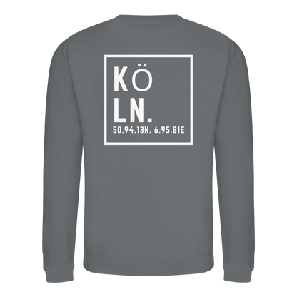 Köln Koordinaten (großer Druck auf dem Rücken) - Basic Sweatshirt