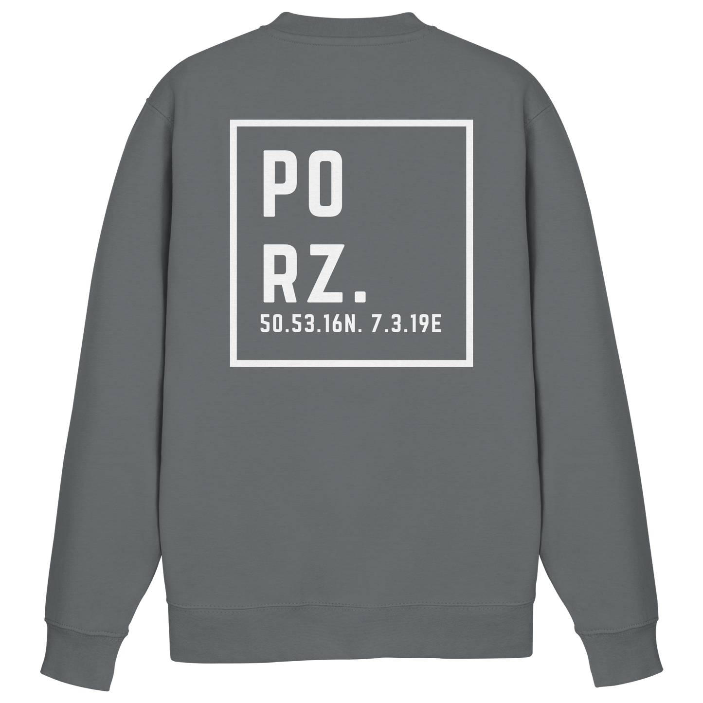 Porz Koordinaten (großer Druck Rücken) - Basic Sweatshirt