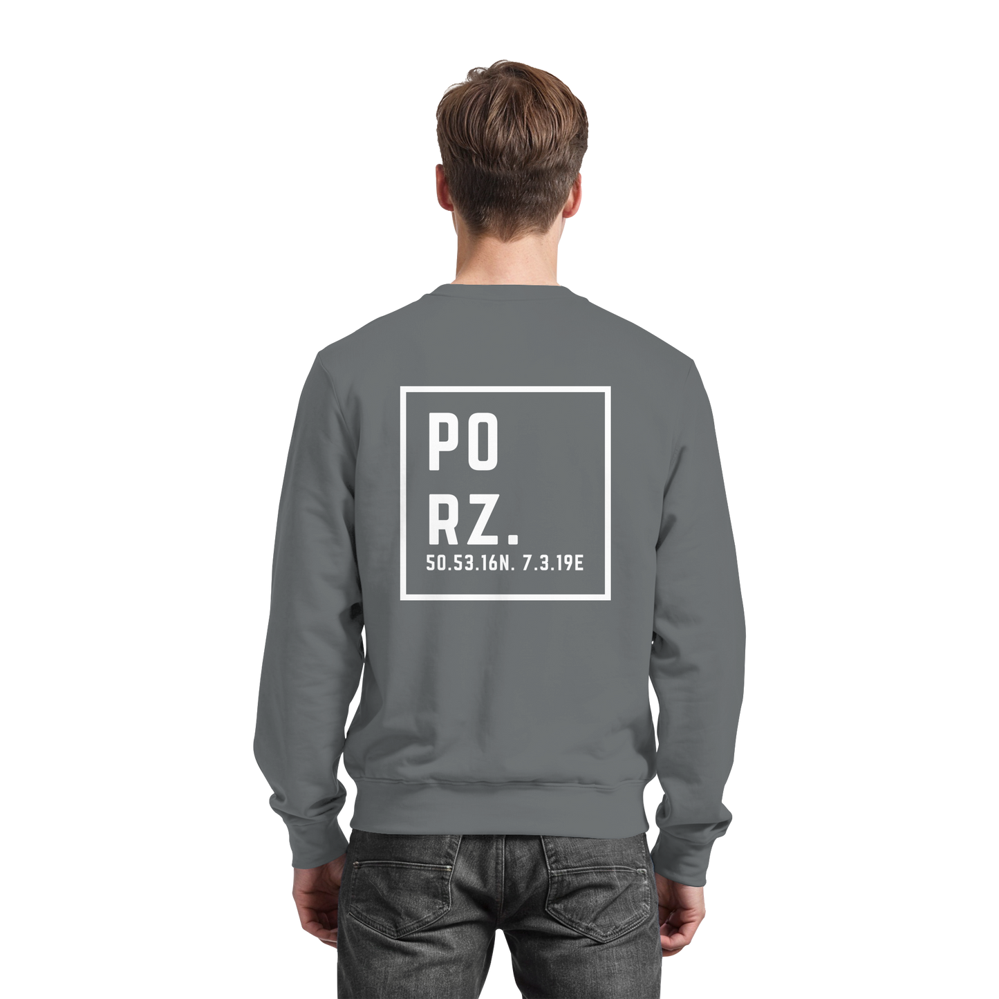 Porz Koordinaten (großer Druck Rücken) - Basic Sweatshirt
