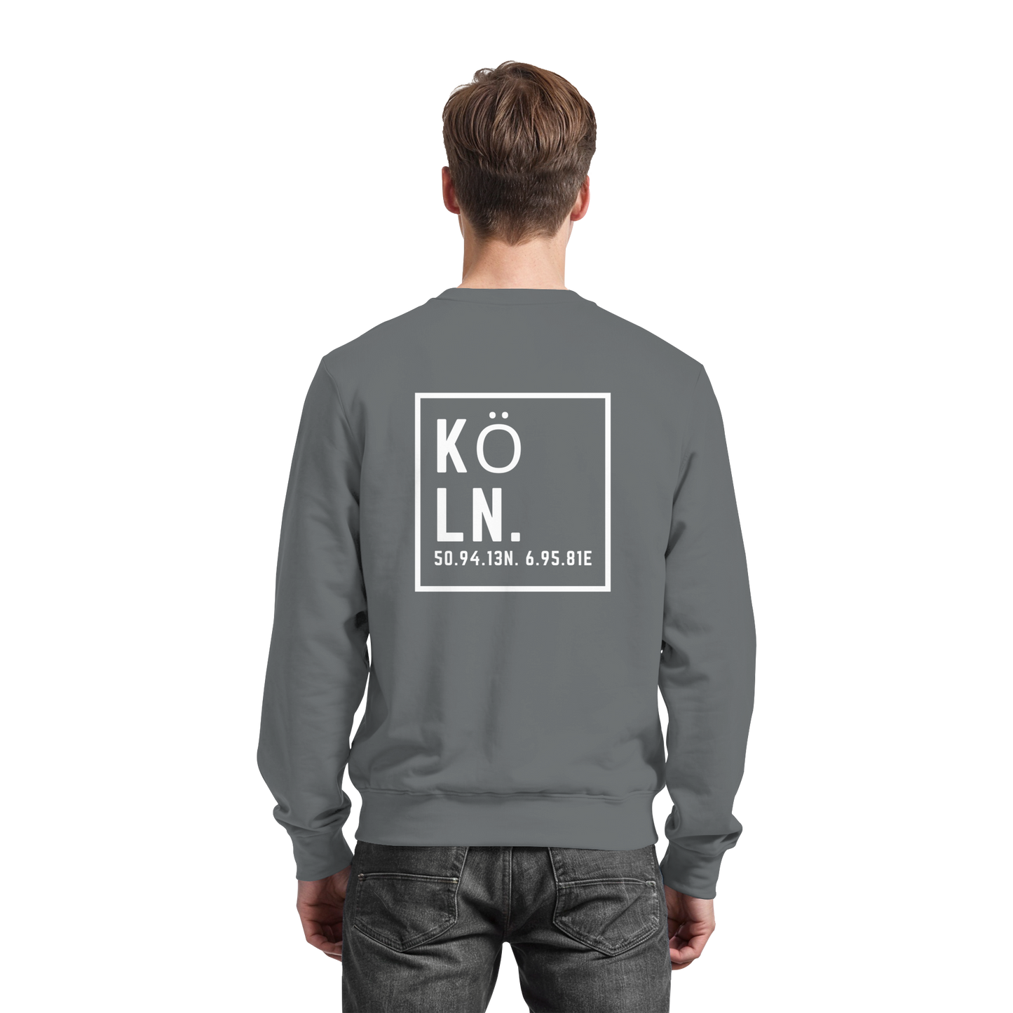Köln Koordinaten (großer Druck auf dem Rücken) - Basic Sweatshirt