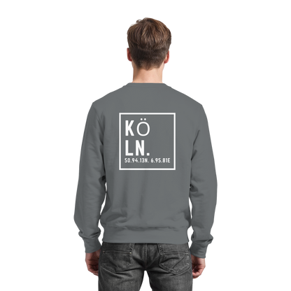Köln Koordinaten (großer Druck auf dem Rücken) - Basic Sweatshirt