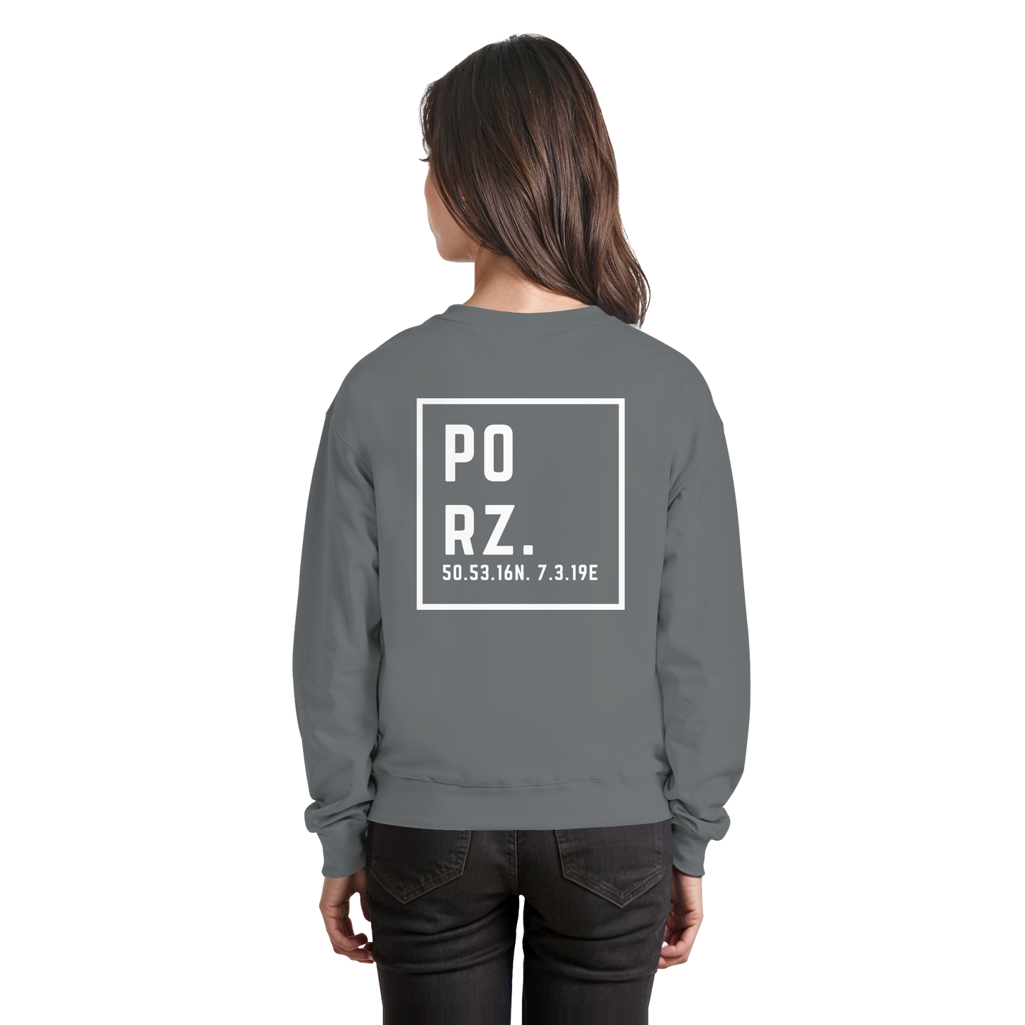 Porz Koordinaten (großer Druck Rücken) - Basic Sweatshirt