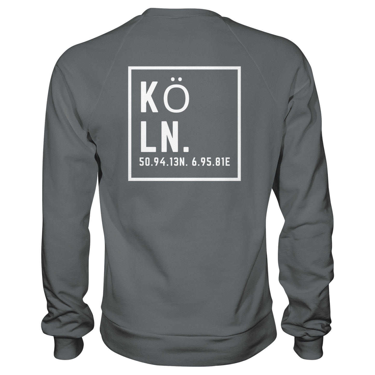 Köln Koordinaten (großer Druck auf dem Rücken) - Basic Sweatshirt