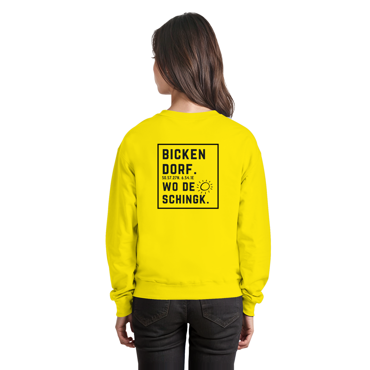 Wo de Sonn schingk - Bickendorf Druck Rücken - Basic Sweatshirt