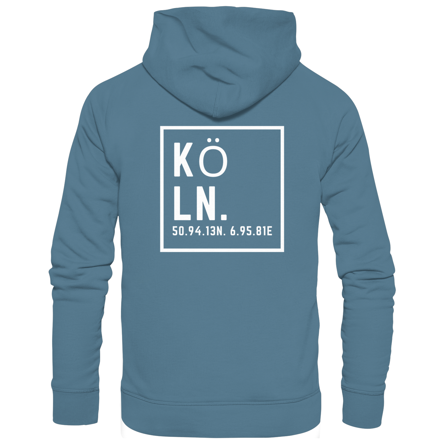 Köln Koordinaten (großer Druck auf dem Rücken) - Basic Unisex Hoodie