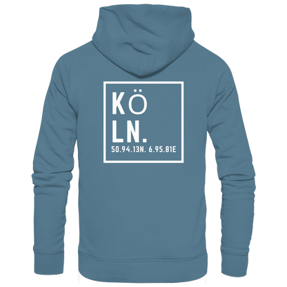 Köln Koordinaten (großer Druck auf dem Rücken) - Basic Unisex Hoodie