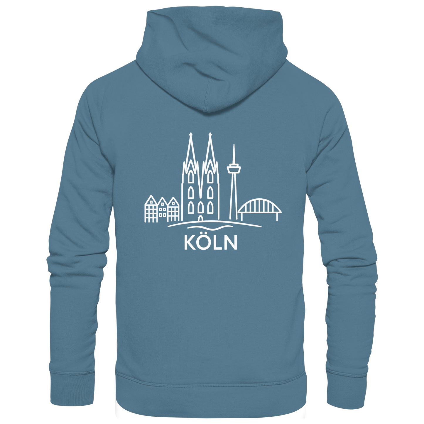 Köln Skyline (großer Druck auf dem Rücken) - Basic Unisex Hoodie