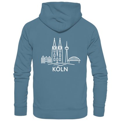 Köln Skyline (großer Druck auf dem Rücken) - Basic Unisex Hoodie