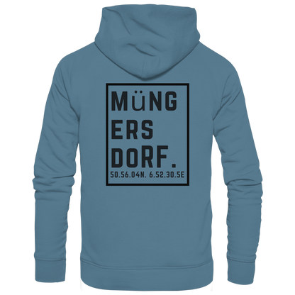 Müngersdorf Koordinaten (großer Druck auf dem Rücken) - Basic Unisex Hoodie