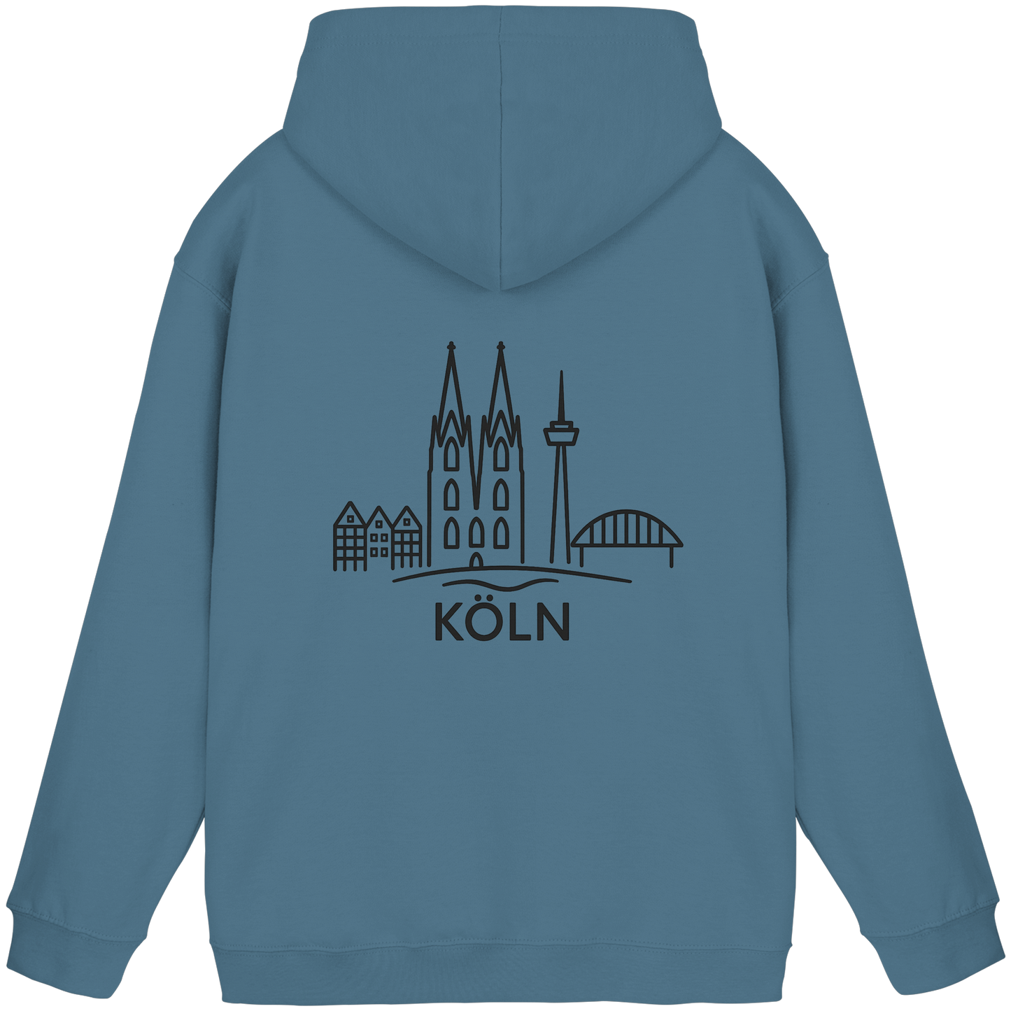 Köln Skyline (großer Druck auf dem Rücken) - Basic Unisex Hoodie