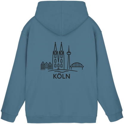 Köln Skyline (großer Druck auf dem Rücken) - Basic Unisex Hoodie