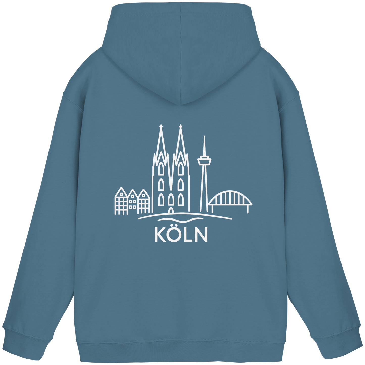 Köln Skyline (großer Druck auf dem Rücken) - Basic Unisex Hoodie